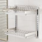 Two Tier Draining Rustless Stainless Steel Kitchen Rack With Chopstick Holder